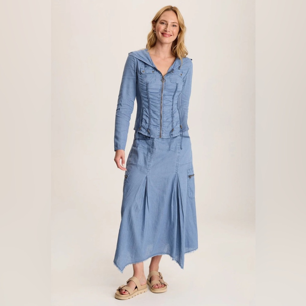 XCVI $159 BALVINO LINEN RUCHED CORD - Picture 4 of 6